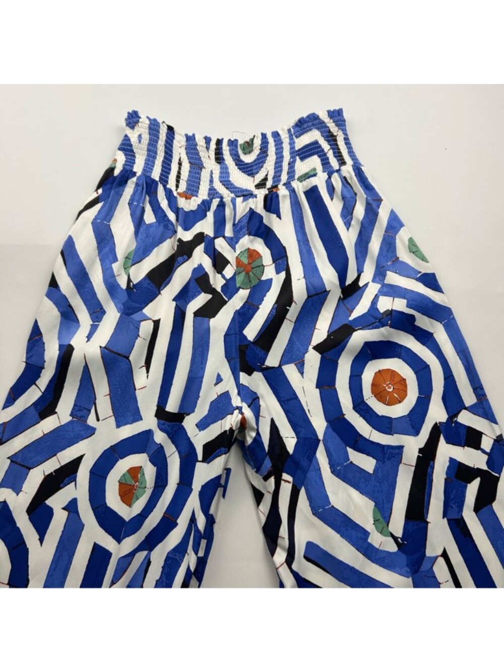 MAEVE Bright Blue Kaledescope Print Slinky Wide Leg Pant XS - Picture 8 of 8